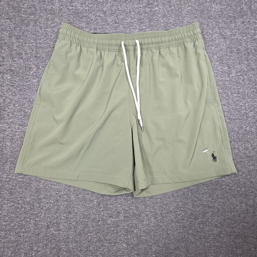NWOT Polo Ralph Lauren Mens Swim Trunks Sz L  Olive Green Lined Shorts Pony Logo